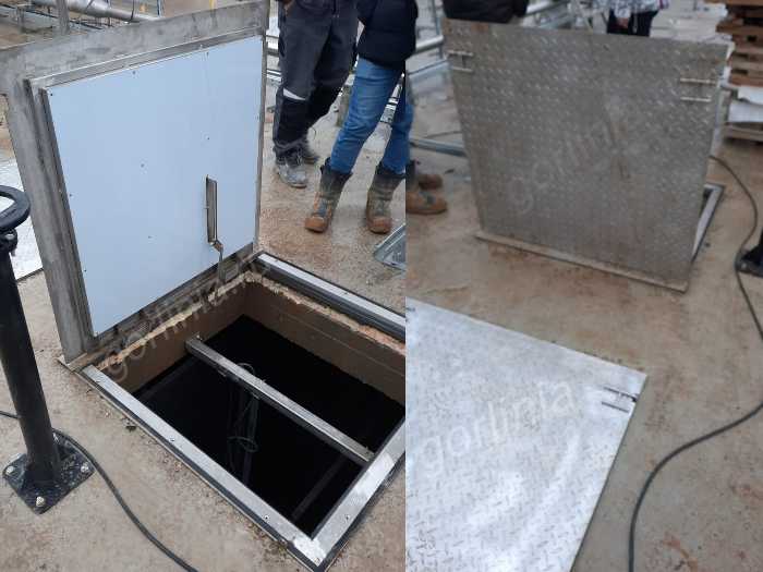 Люки из нержавейки AISI 304 утепленные рифленые - фото с объекта канализационные очистные сооружения