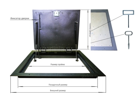 Напольный люк Стелс-У 1000х1100п уголок утепленный образец